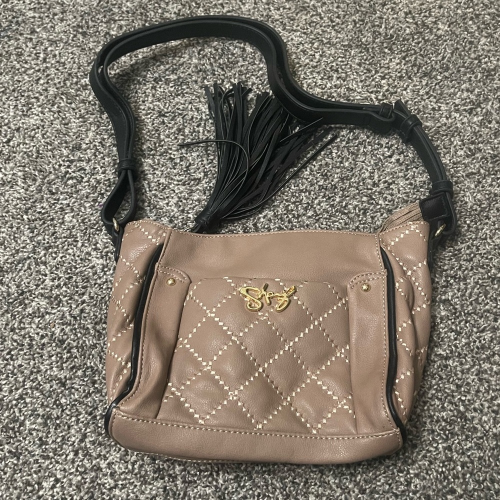 Sharif Tan Quilted Shoulder Bag With Tassel